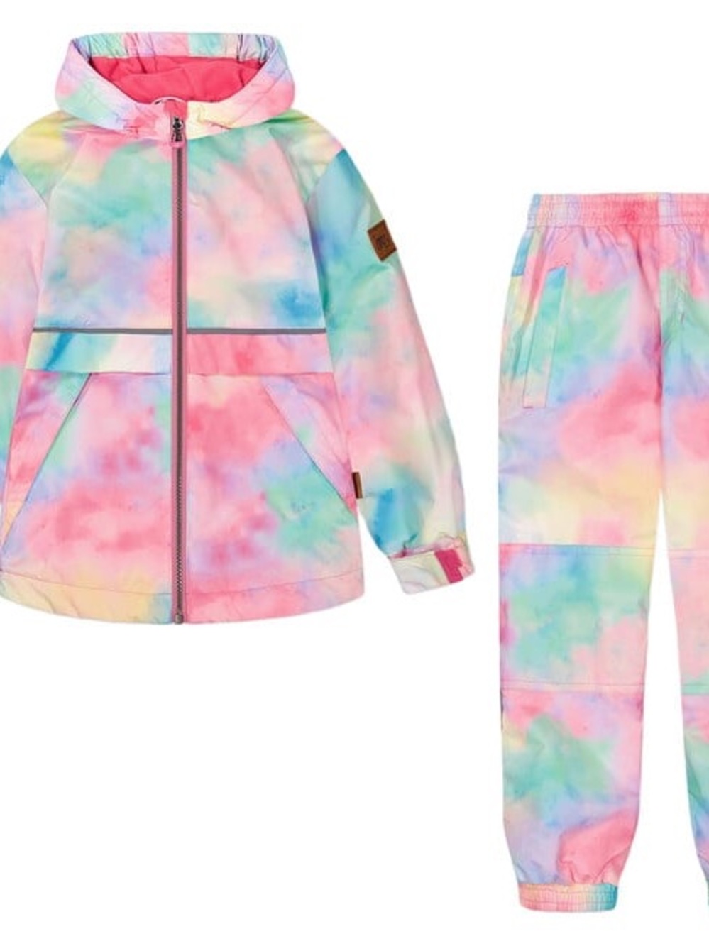 Two piece hooded rain coat and pants